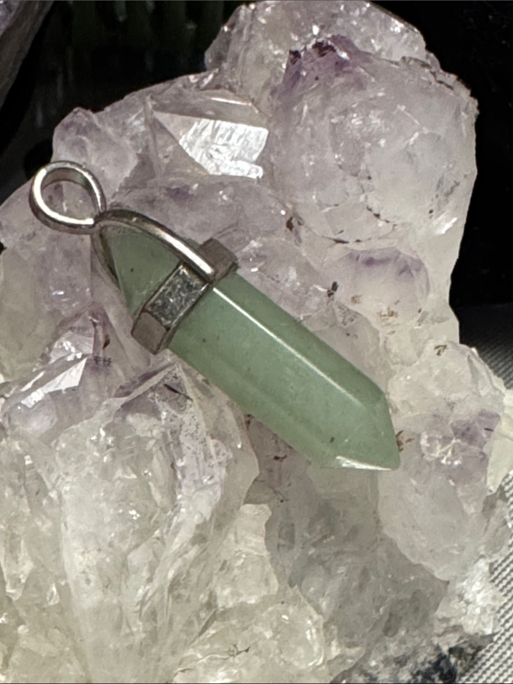 Green Aventurine Double Terminated Pendant